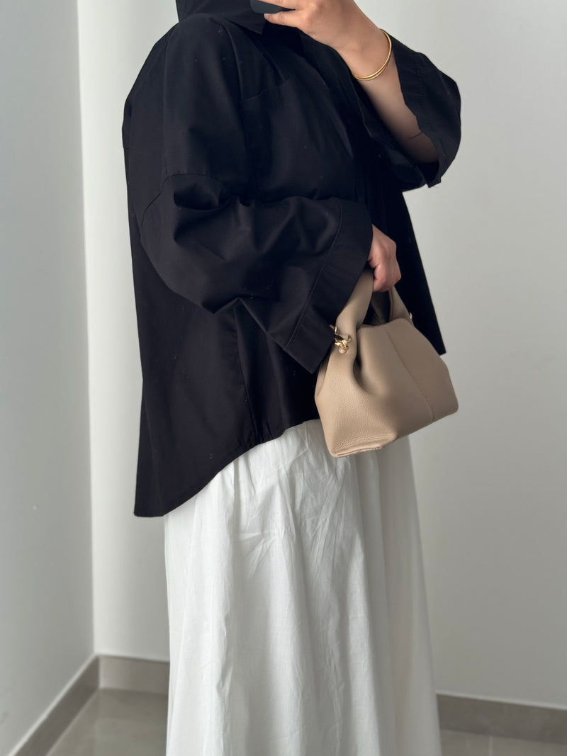 Chemise oversize asymétrique - NOIR