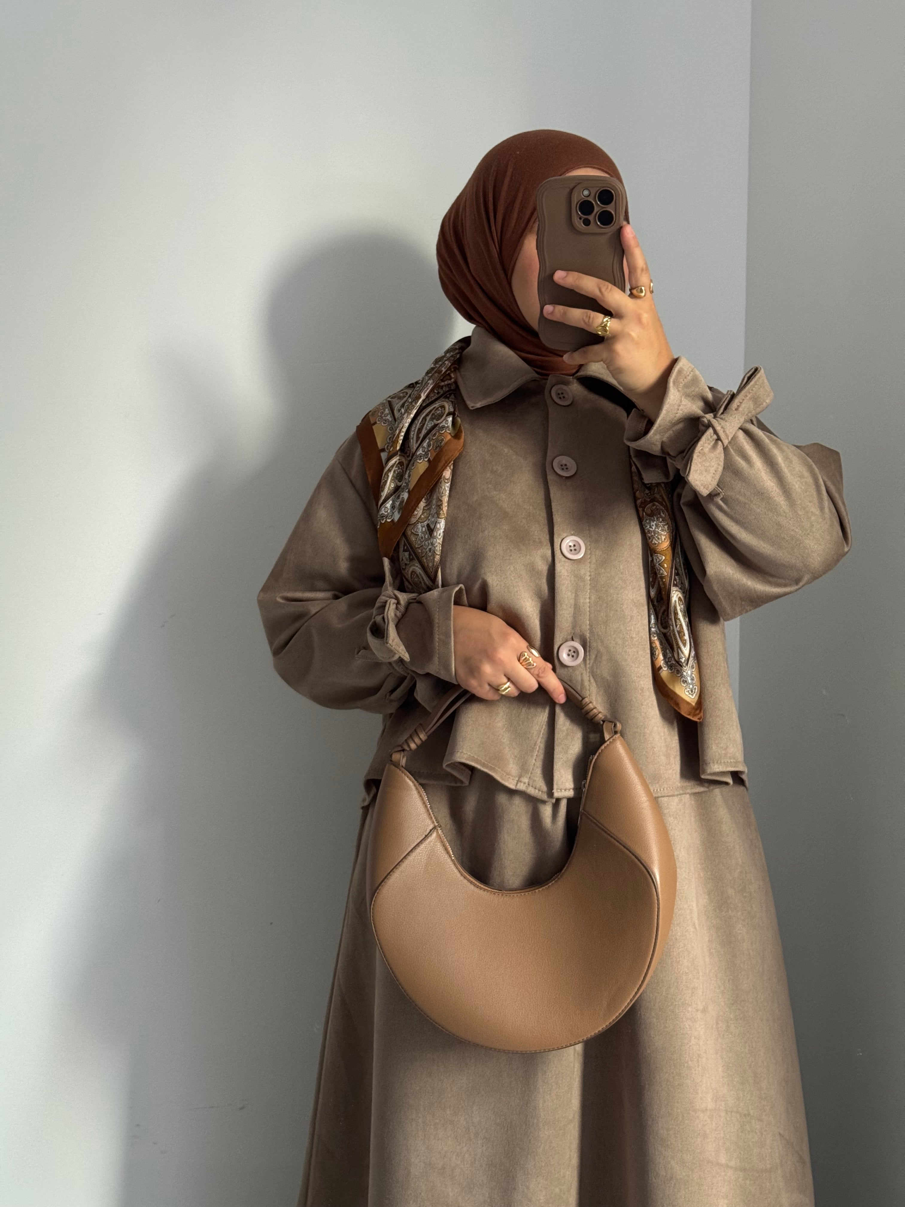 Ensemble SUEDA JUPE - BEIGE