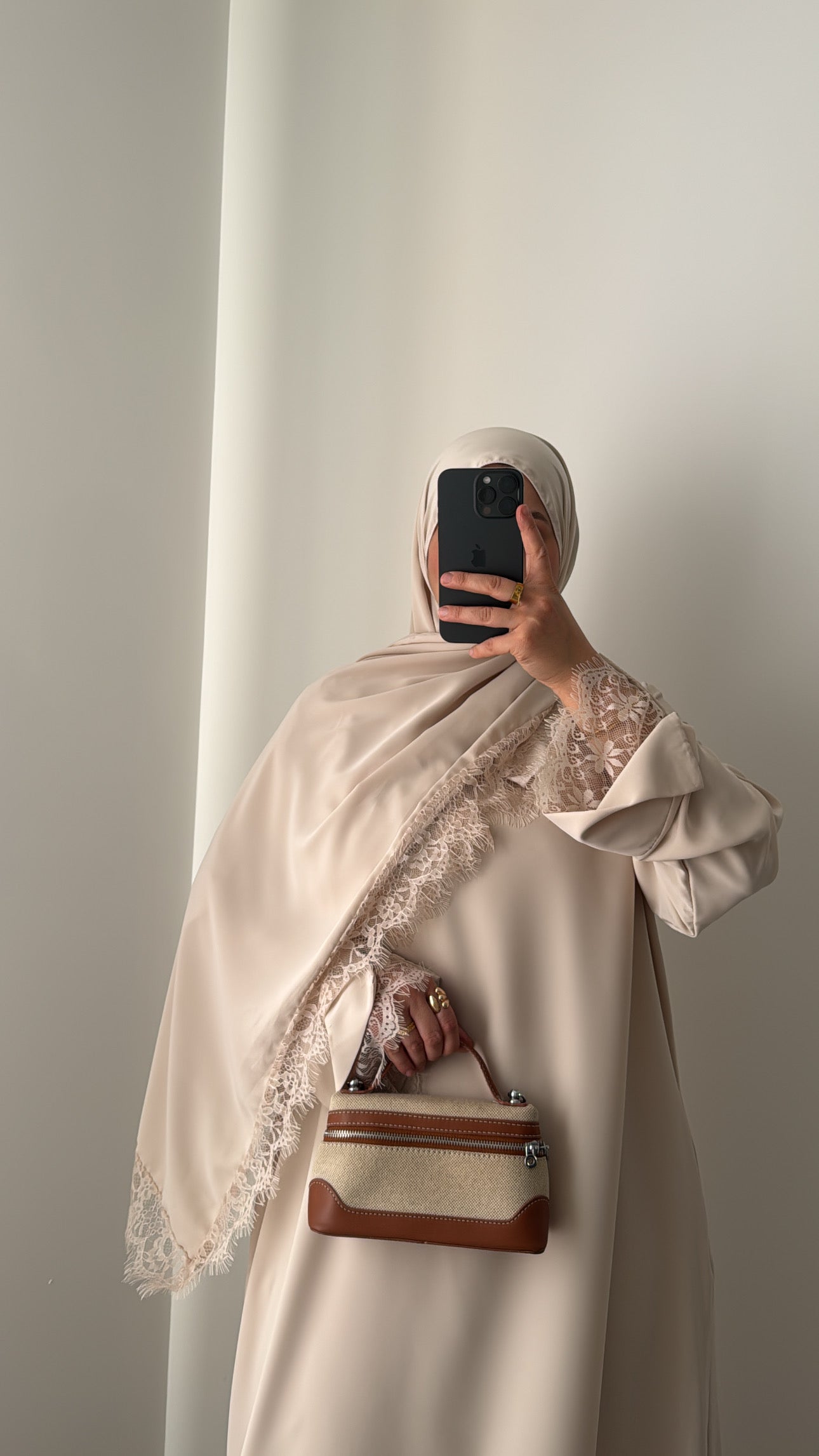 Abaya + voile assorti - BEIGE