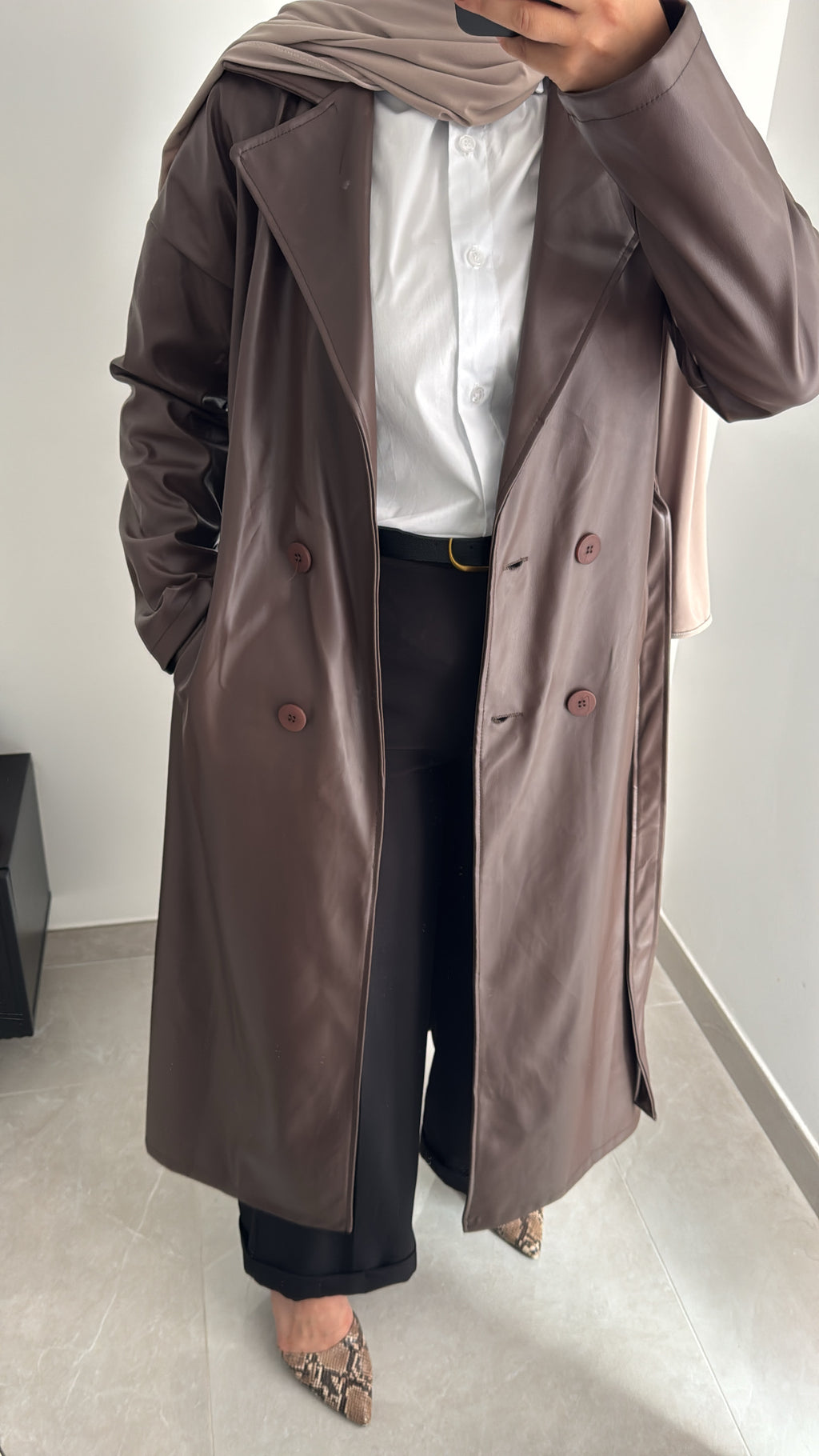 Trench similicuir - MARRON