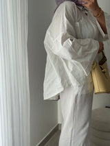 Chemise oversize asymétrique - BLANC
