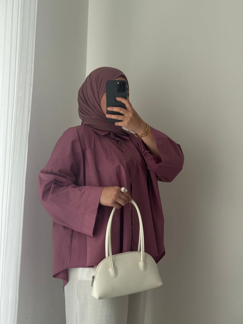 Chemise oversize asymétrique - FRAMBOISE