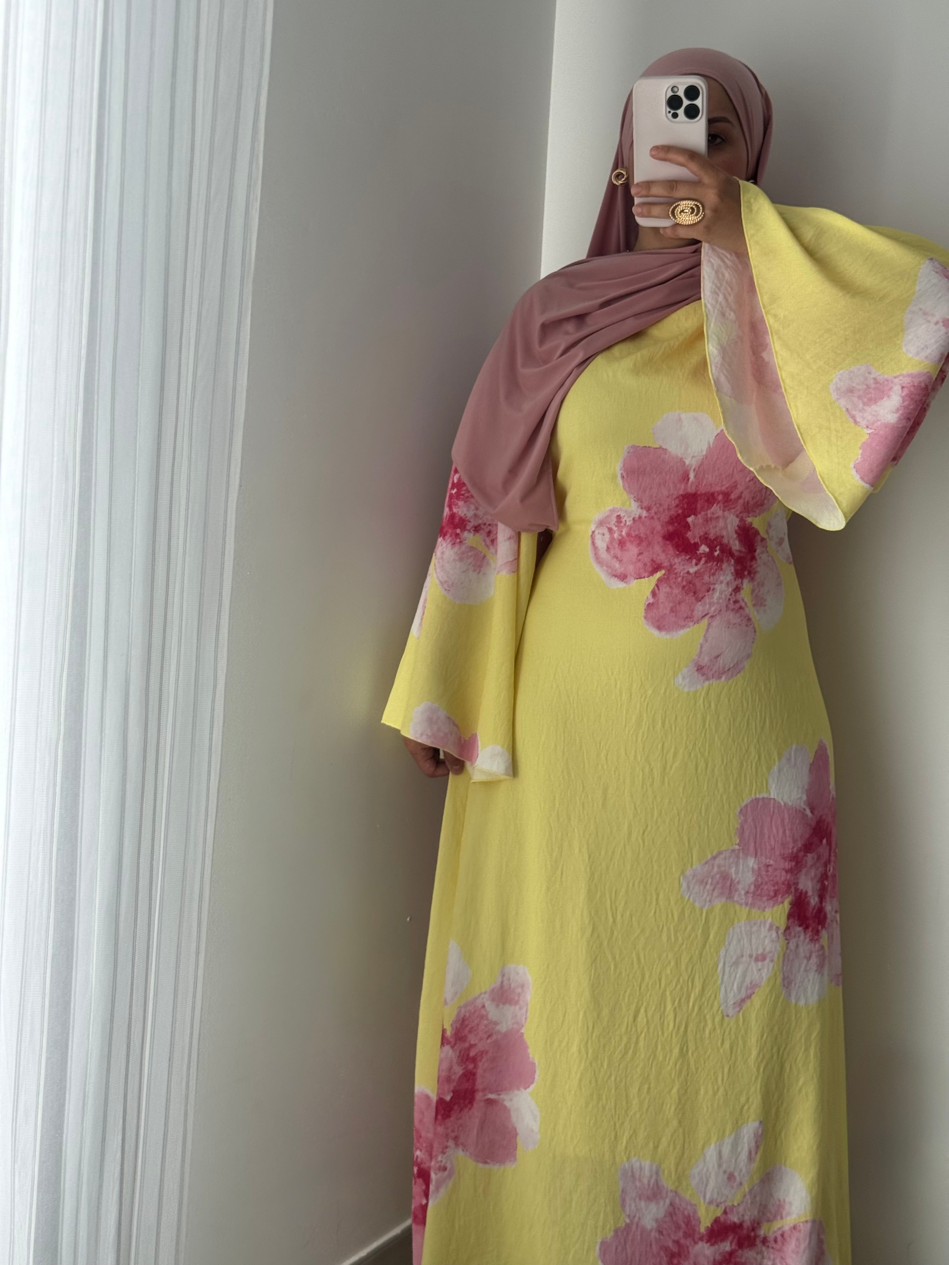 Robe LILIA FLEURS - JAUNE