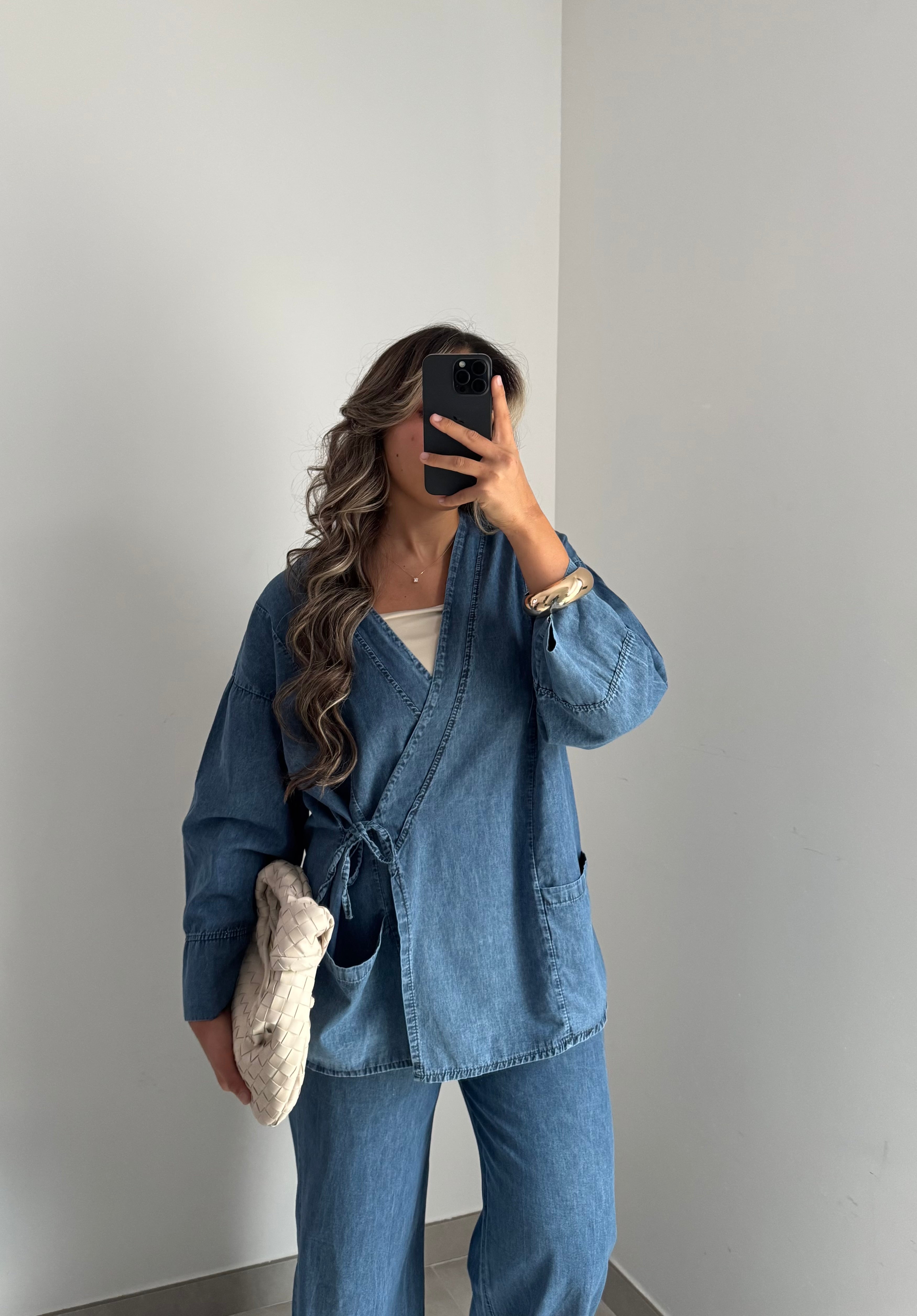 Ensemble denim cache cœur