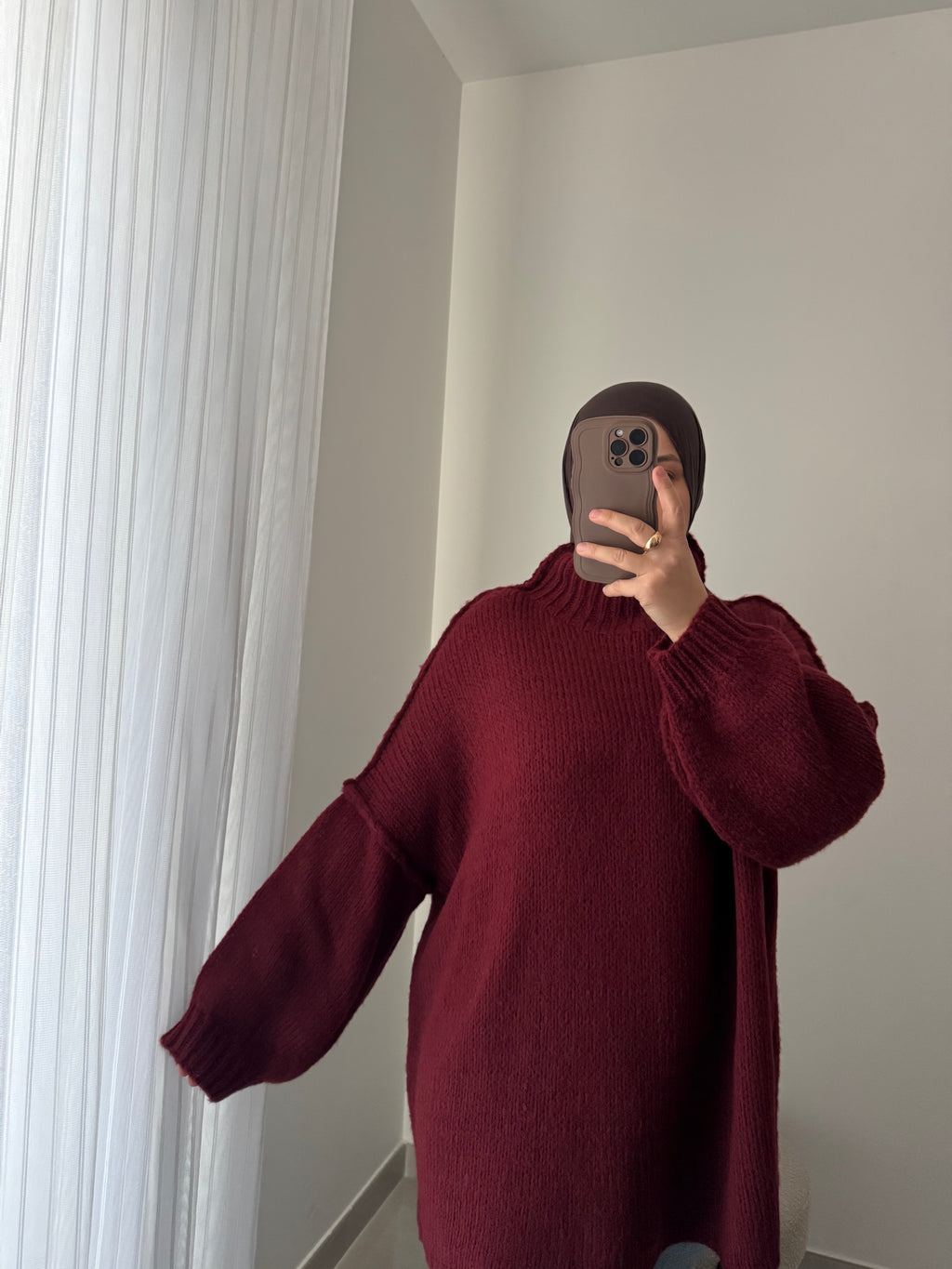 PULL en maille - BRIQUE