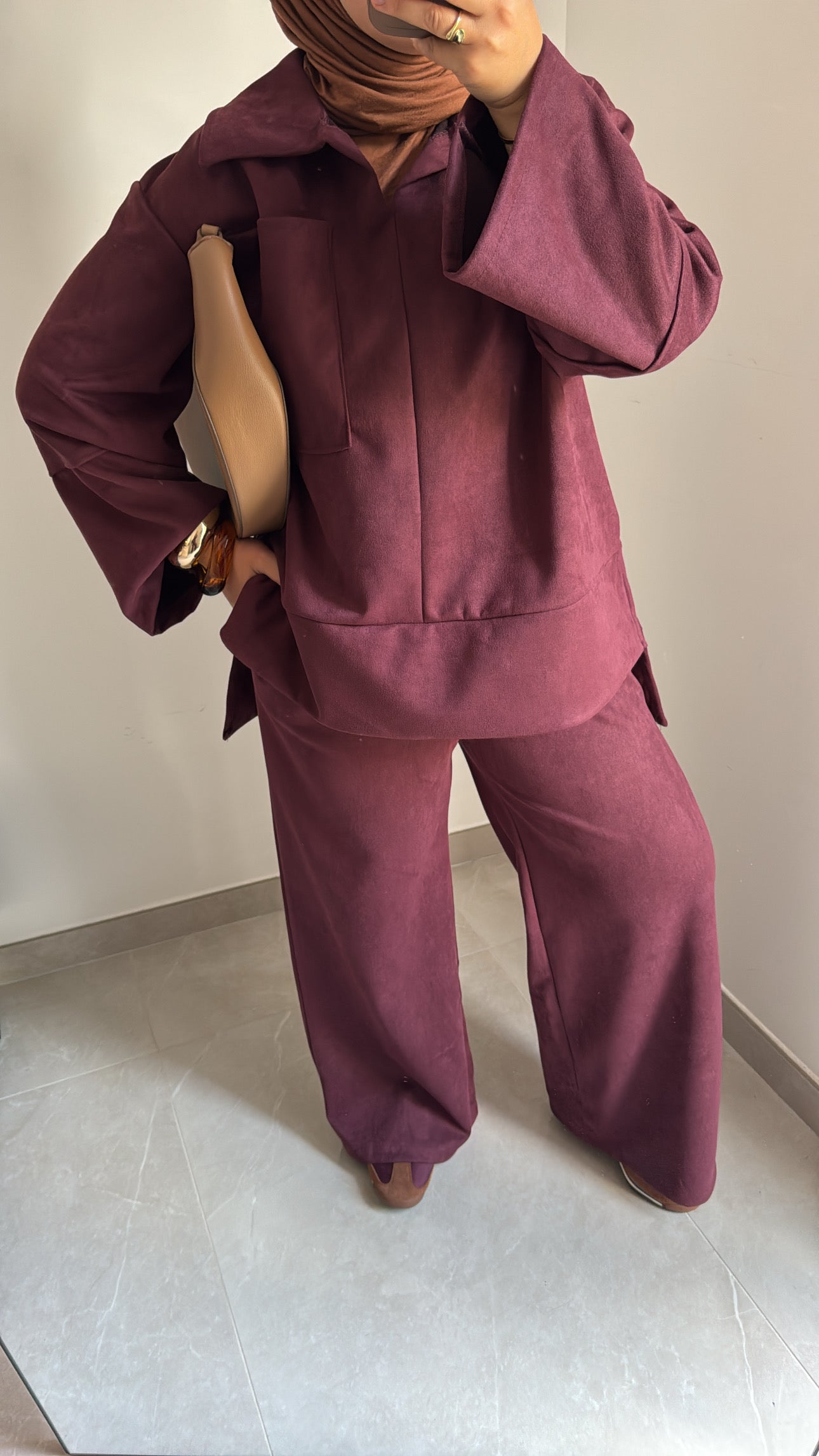 Ensemble SUEDA pantalon - BORDEAUX