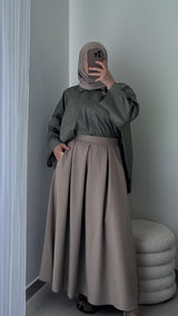 Chemise oversize asymétrique - VERT KAKI