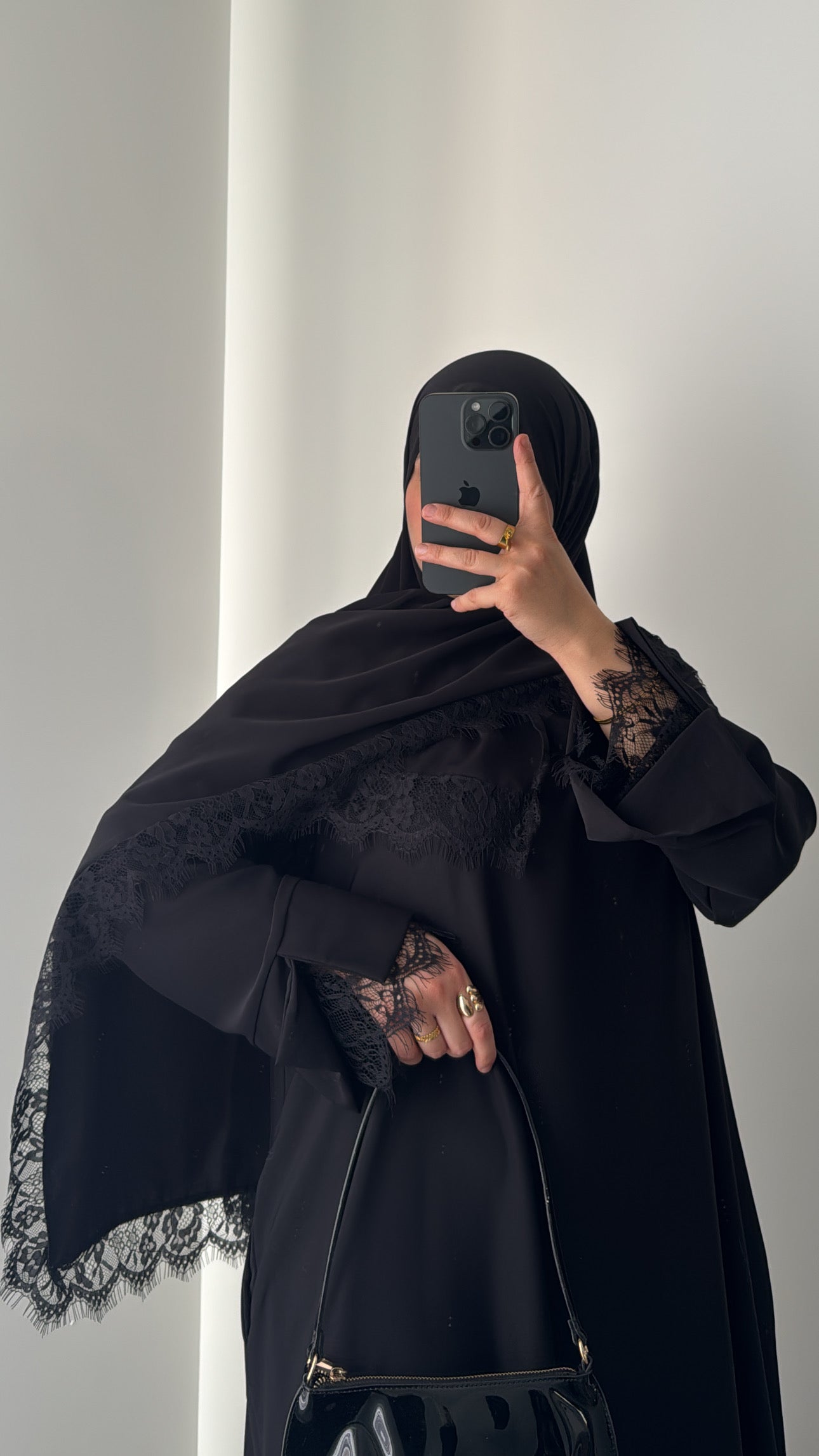 Abaya + voile assorti - NOIR