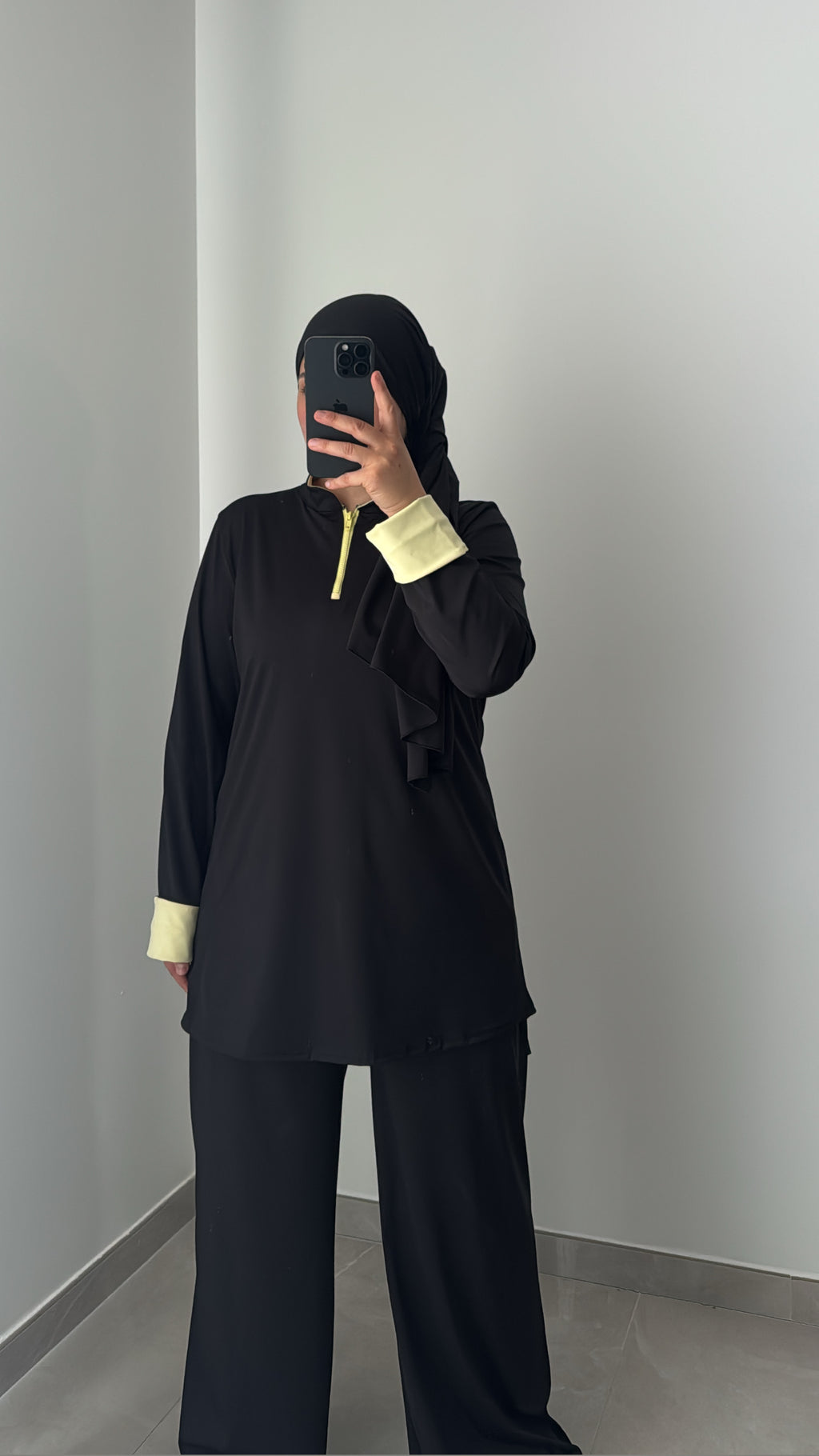 Burkini AZURA - NOIR/JAUNE