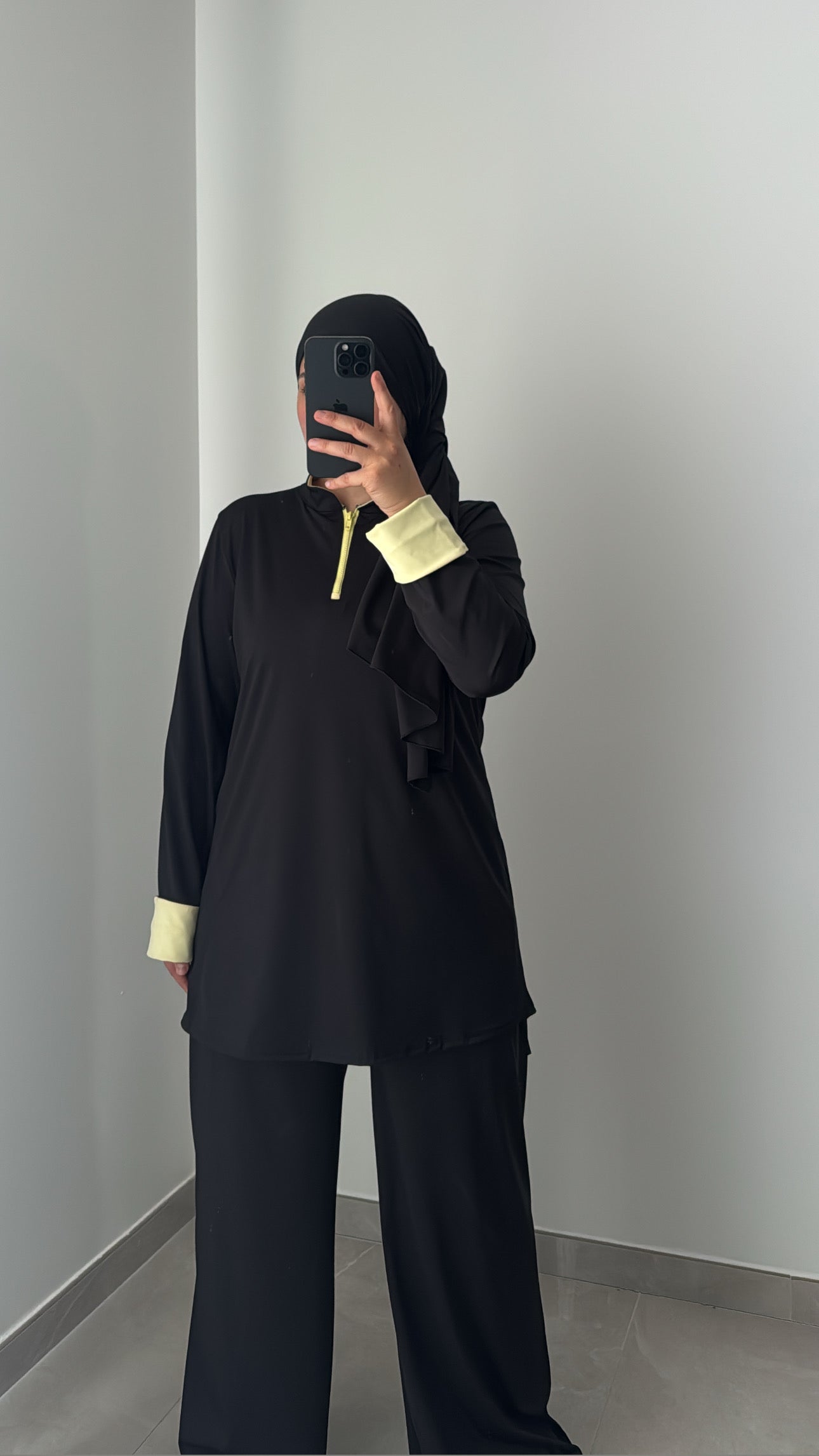 Burkini AZURA - NOIR/JAUNE