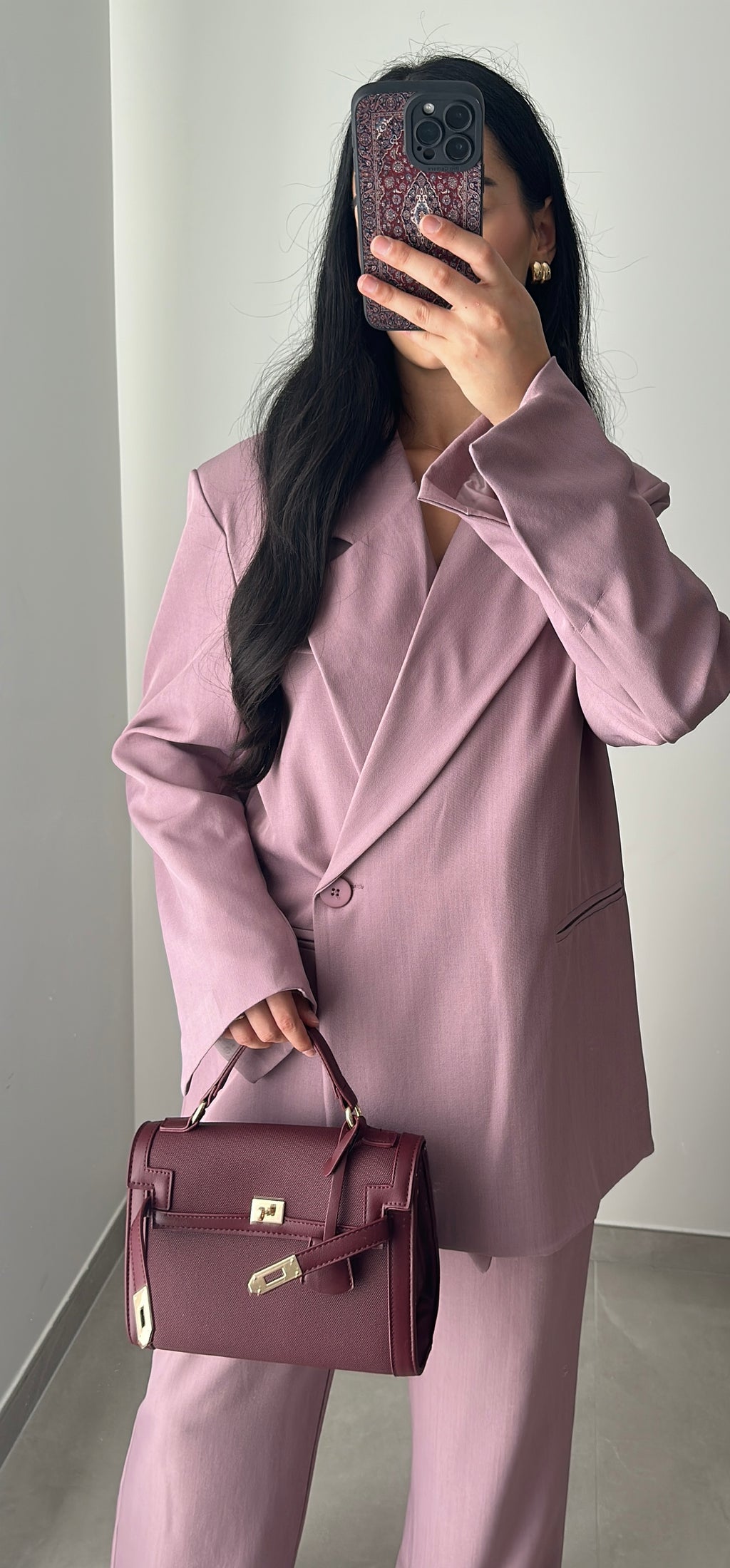 ENSEMBLE TAILLEUR  AMALYA- ROSE MAUVE