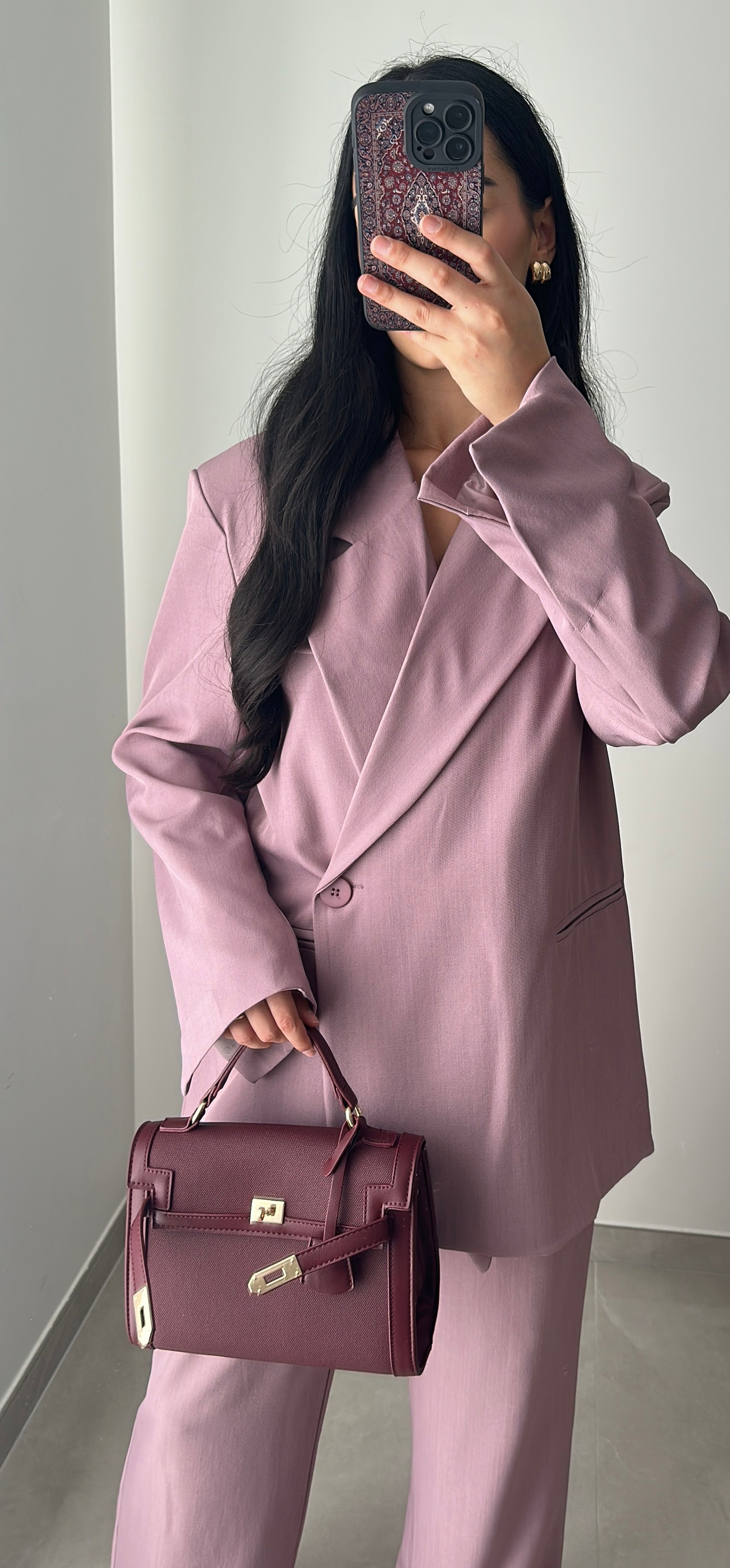 ENSEMBLE TAILLEUR  AMALYA- ROSE MAUVE
