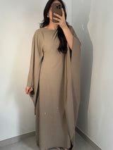 Abaya strass - Taupe