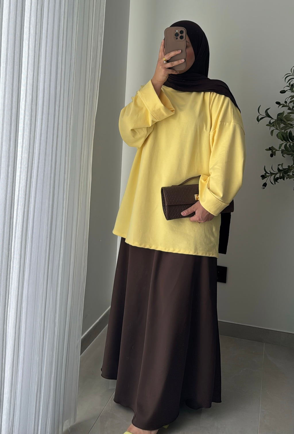 T-SHIRT MANCHES LONGUE - JAUNE