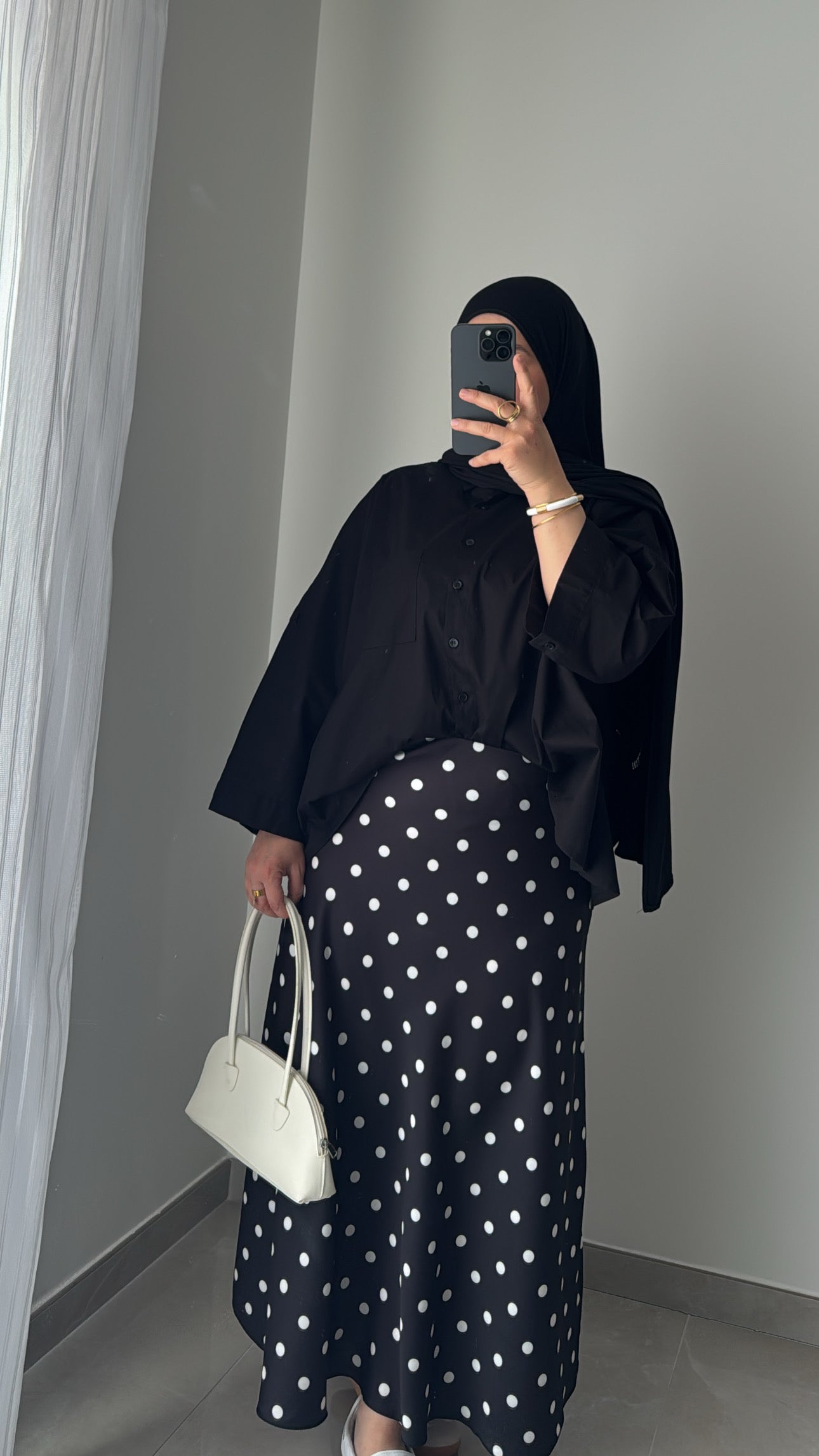 Jupe à pois - NOIR/BLANC