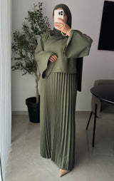 Robe élégance plissée - KAKI