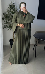 Robe élégance plissée - KAKI
