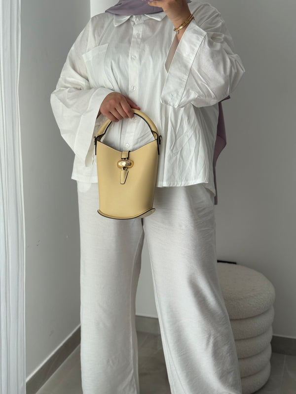 Chemise oversize asymétrique - BLANC