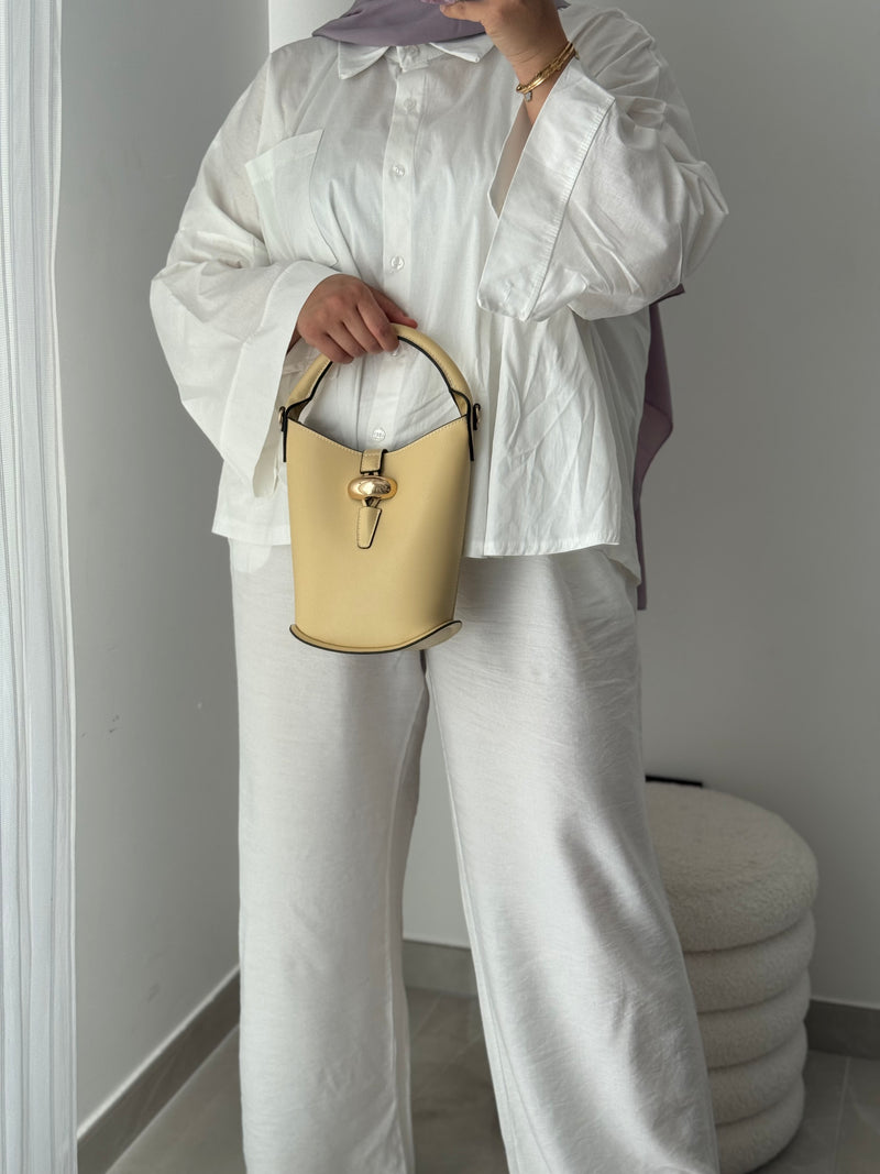 Chemise oversize asymétrique - BLANC