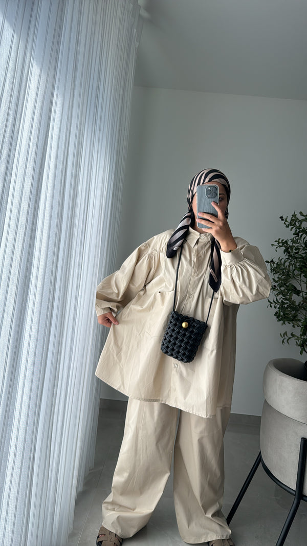 Ensemble chemise / pantalon - Beige