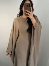 Abaya strass - Taupe