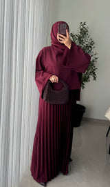 Robe élégance plissée - BORDEAUX