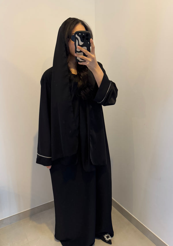 Robe de prière avec foulard intégré - NOIR