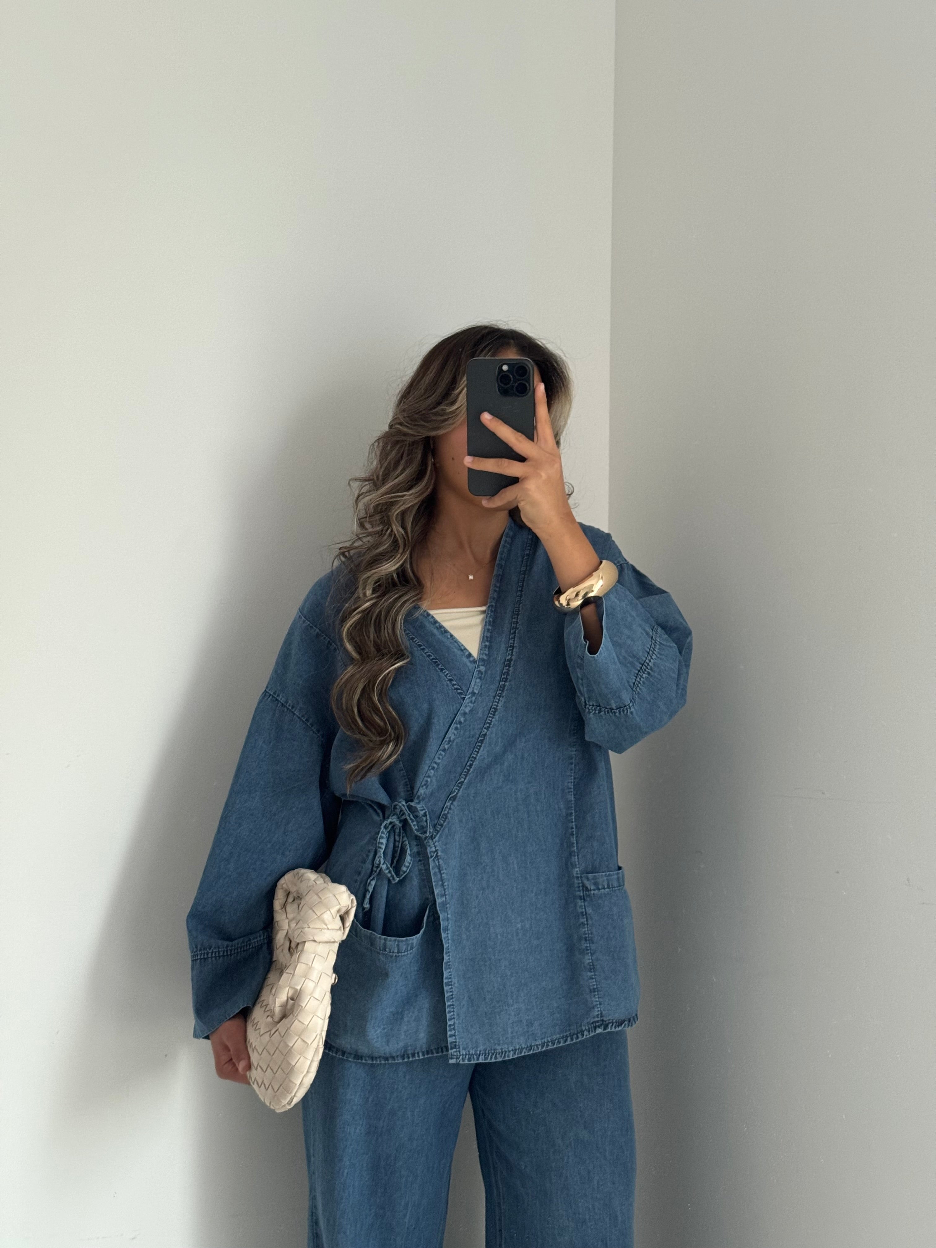 Ensemble denim cache cœur