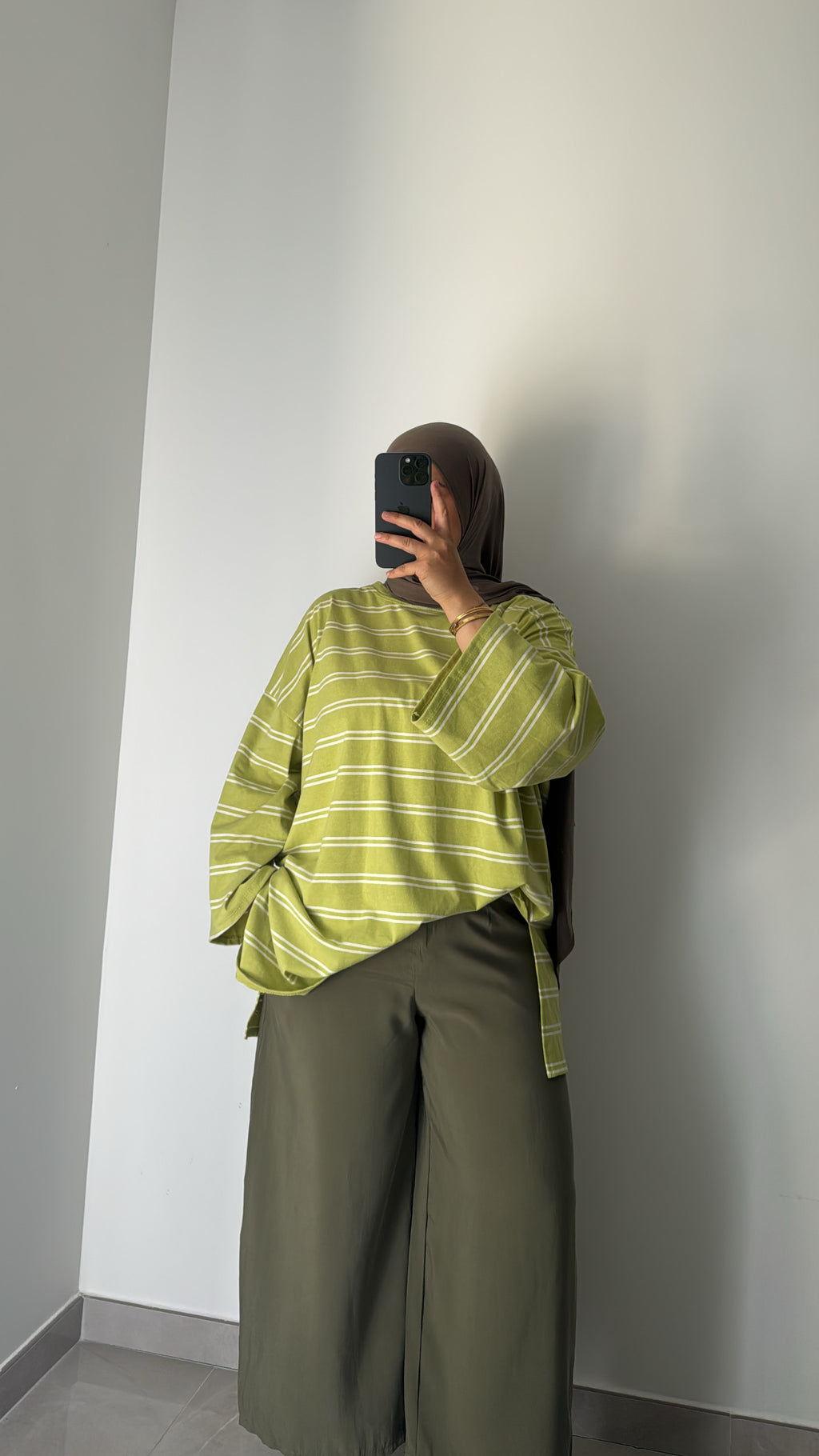Pantalon large cropped- KAKI