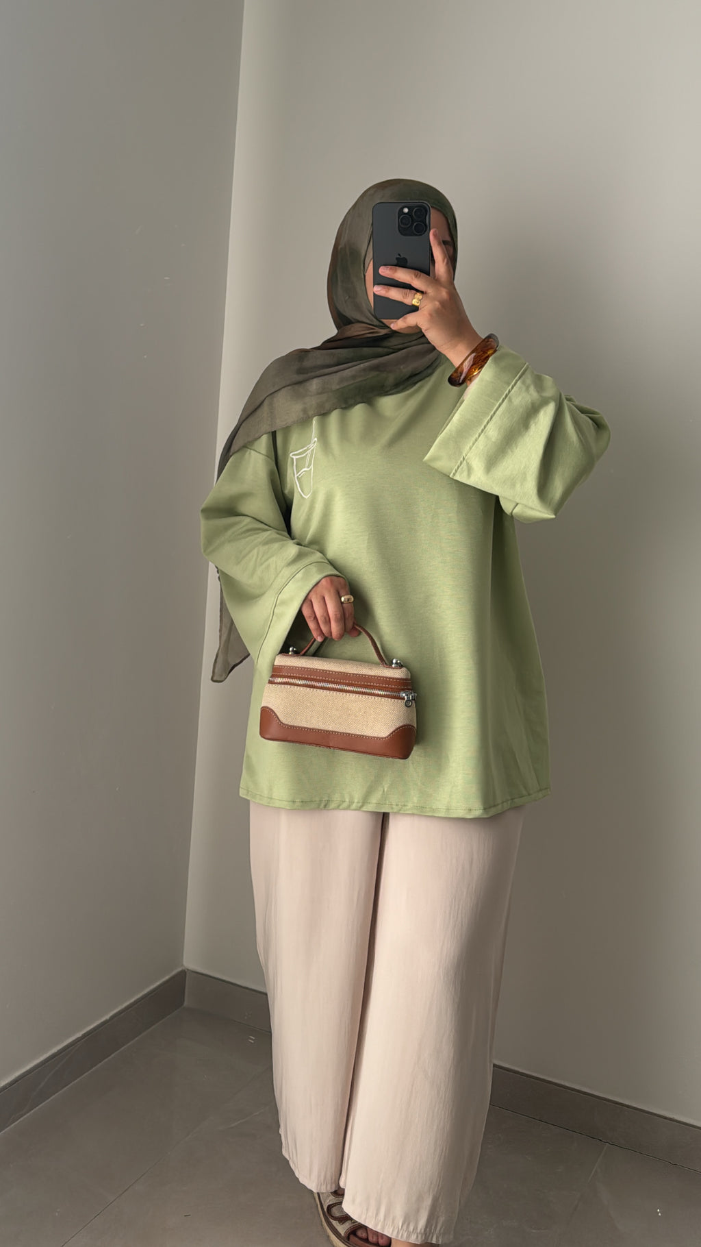 T SHIRT MANCHES LONGUES MATCHA - VERT