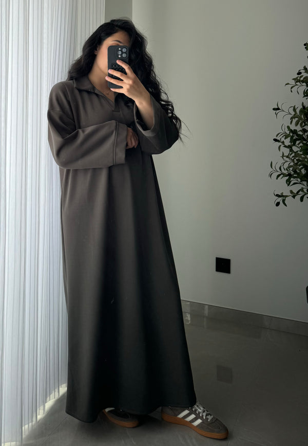 Robe polo longue - KAKI