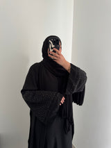 Abaya élégance strass - Noir