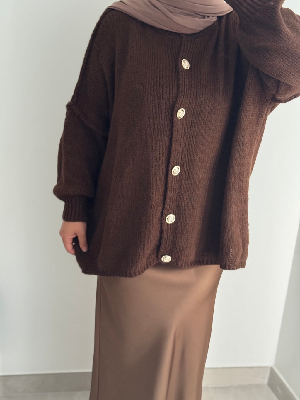 Gilet en maille - MARRON