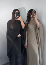 Abaya strass - NOIR