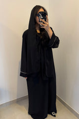 Robe de prière avec foulard intégré - NOIR