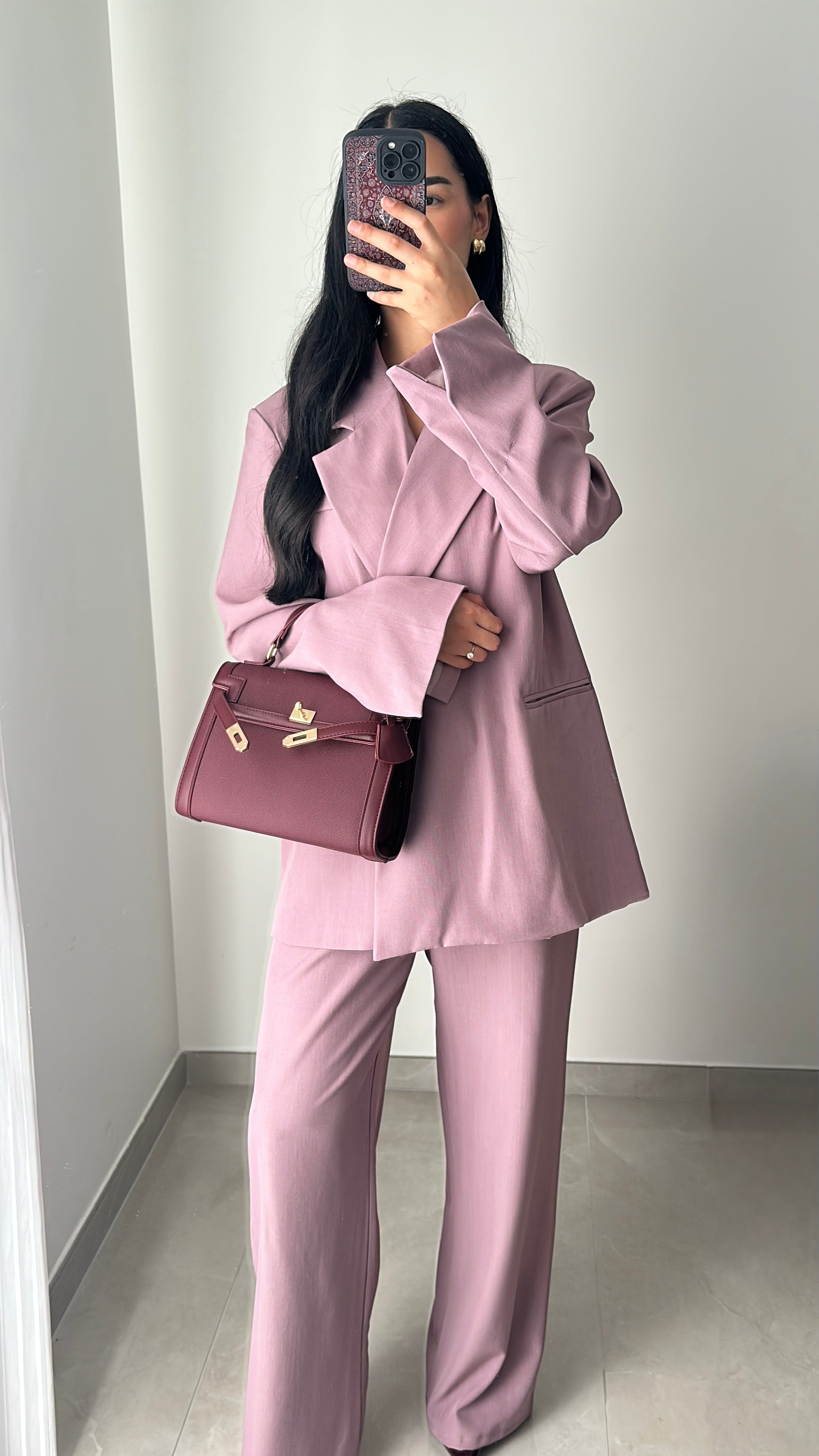 ENSEMBLE TAILLEUR  AMALYA- ROSE MAUVE