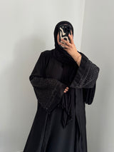 Abaya élégance strass - Noir