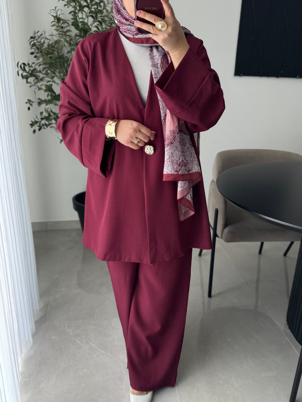 Ensemble veste / pantalon - Bordeaux