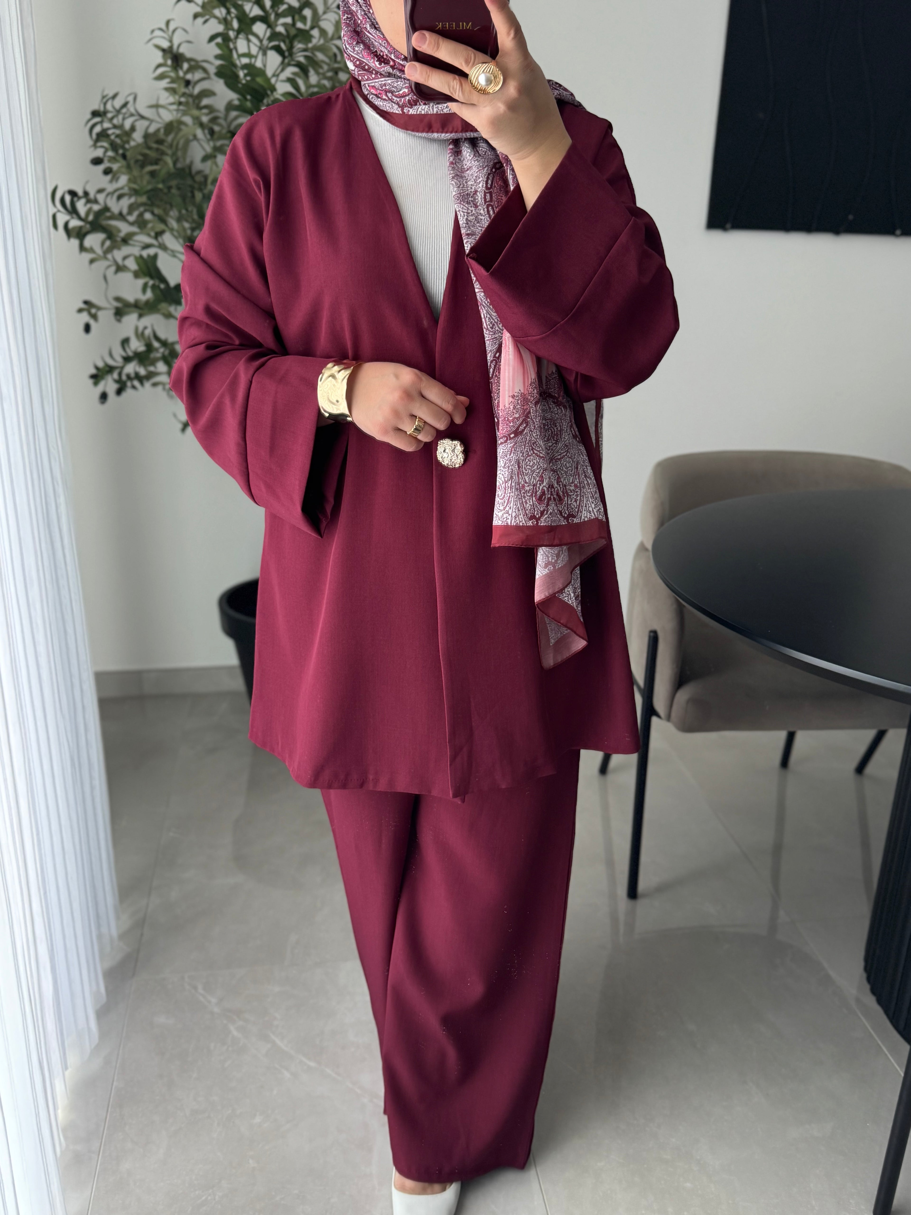 Ensemble veste / pantalon - Bordeaux