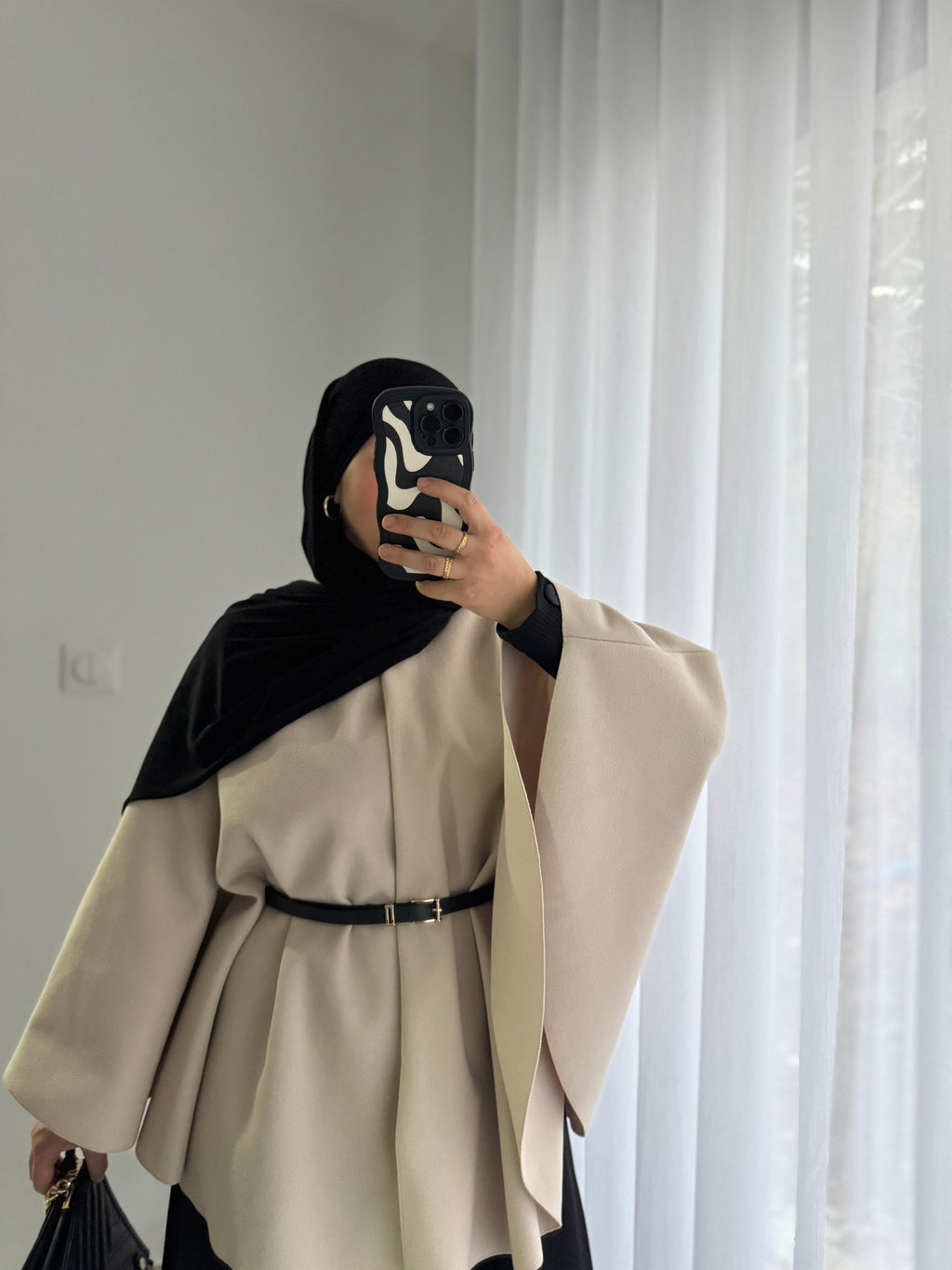 Cape avec ceinture intégré - BEIGE