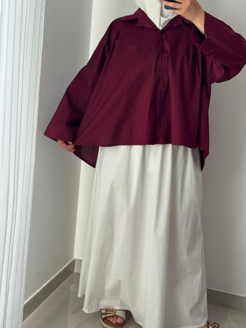 Chemise oversize asymétrique - CHERRY
