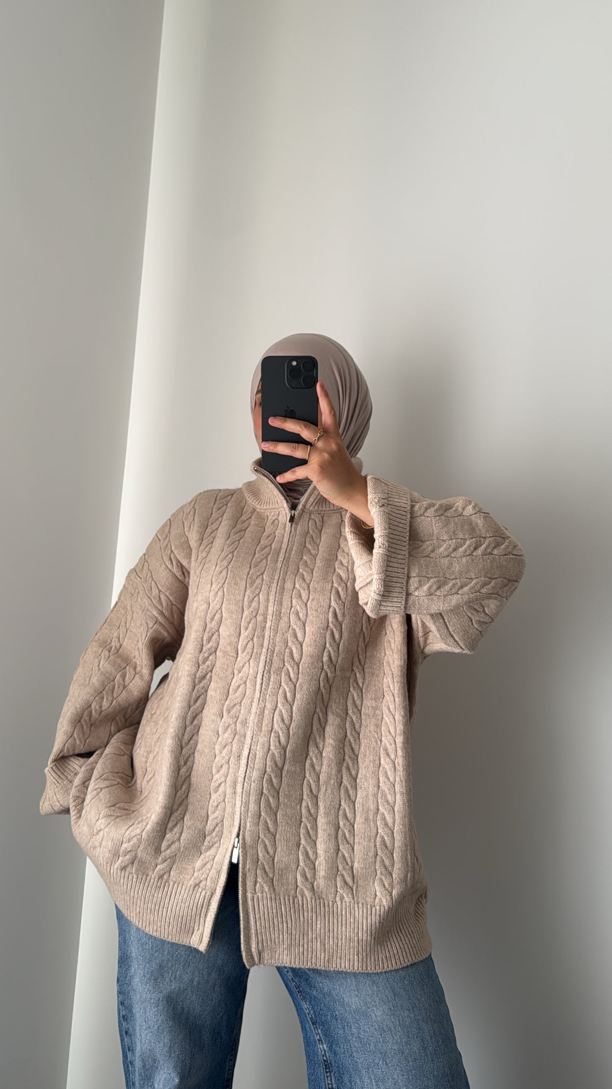 GILET MAILLE TORSADÉE - BEIGE