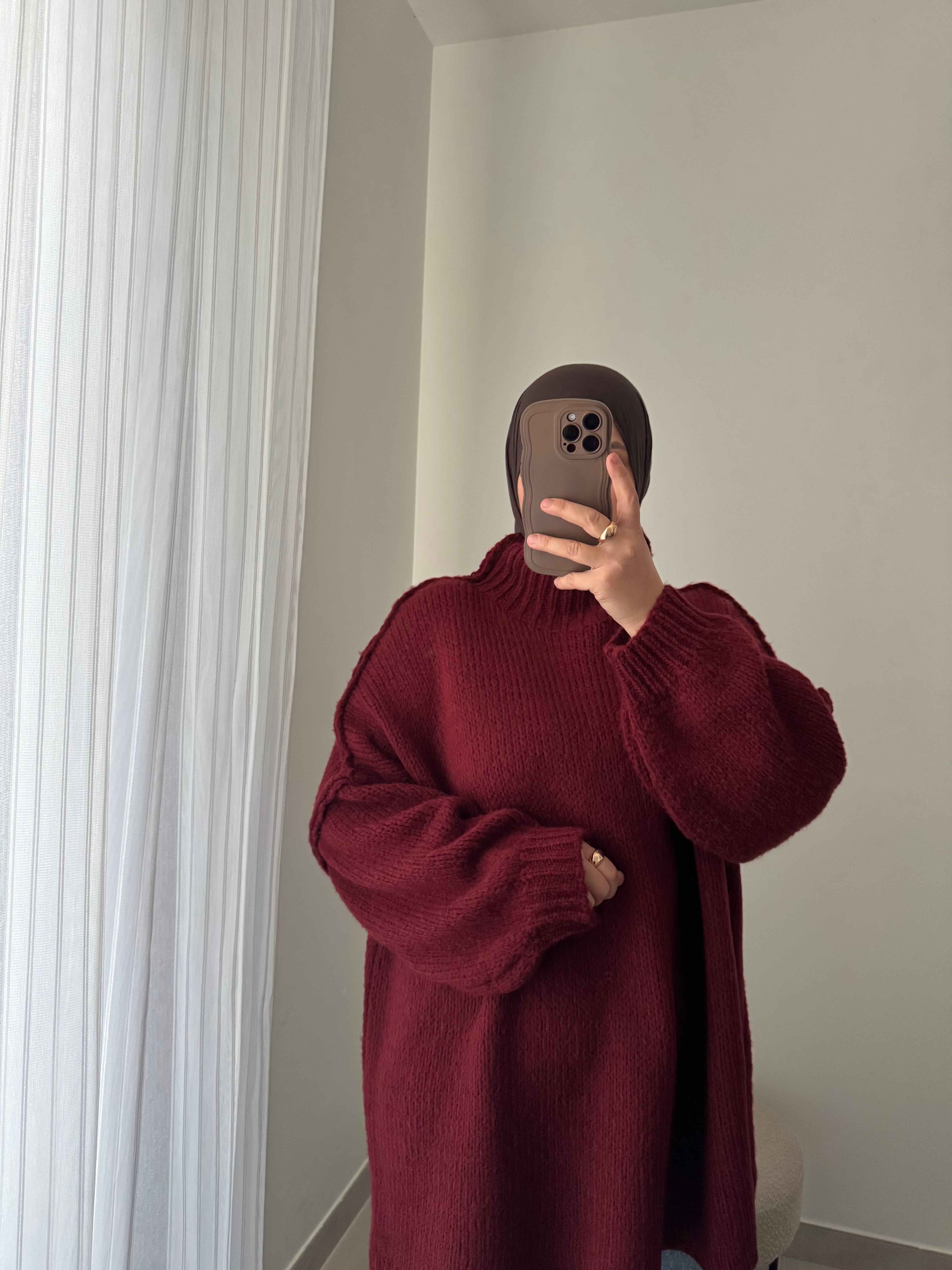 PULL en maille - BRIQUE