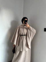 Ensemble veste cape + jupe - BEIGE