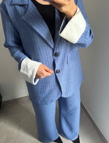 Ensemble tailleur à rayures - BLEU