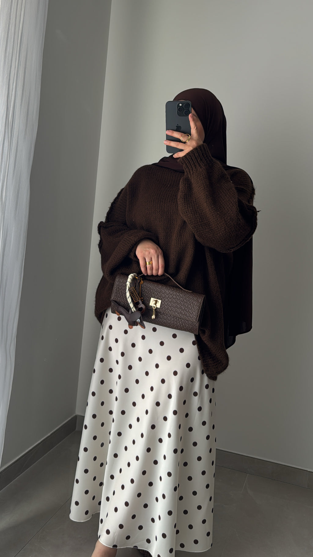 Jupe à pois - BLANC/MARRON