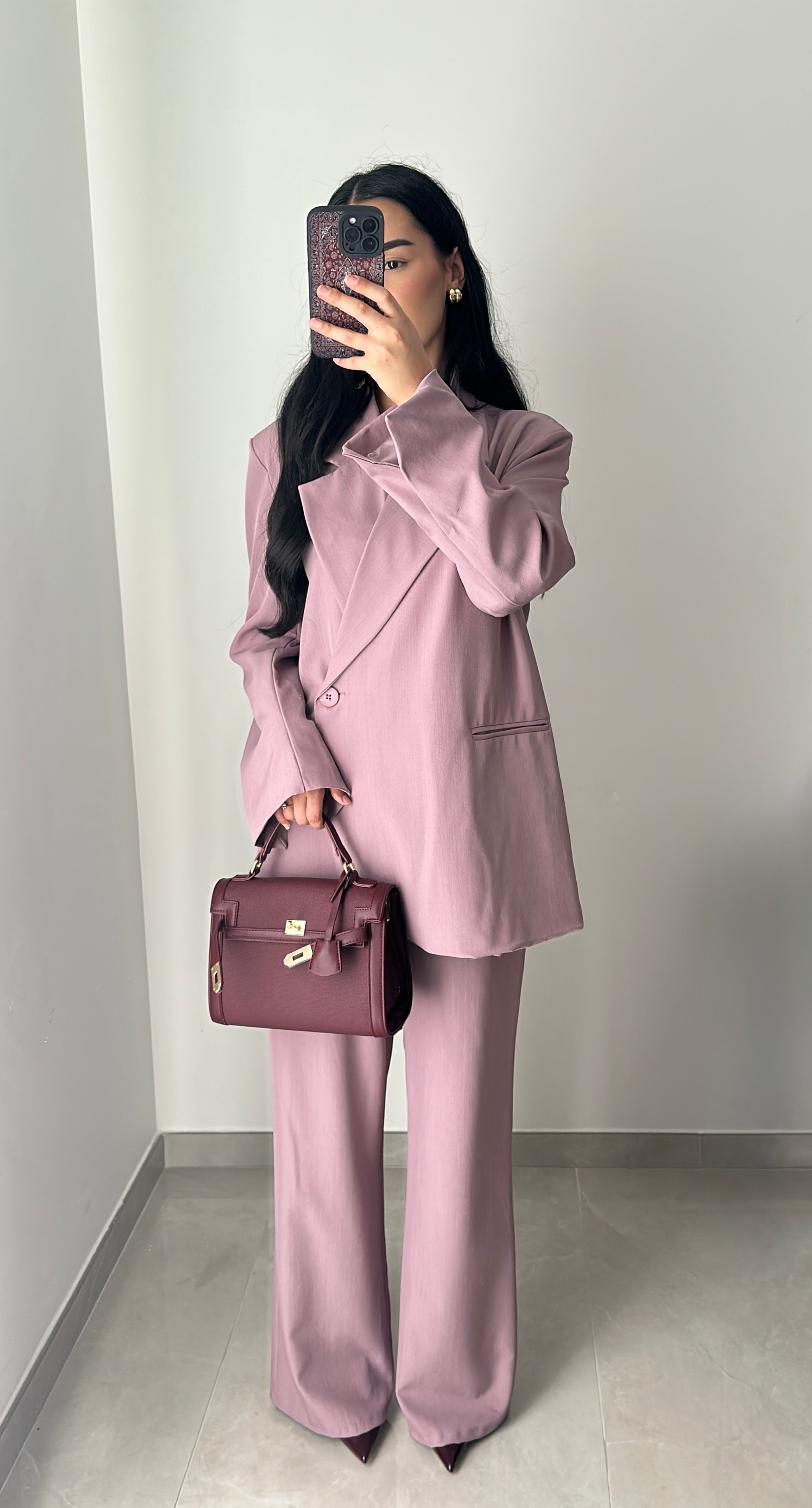 ENSEMBLE TAILLEUR  AMALYA- ROSE MAUVE