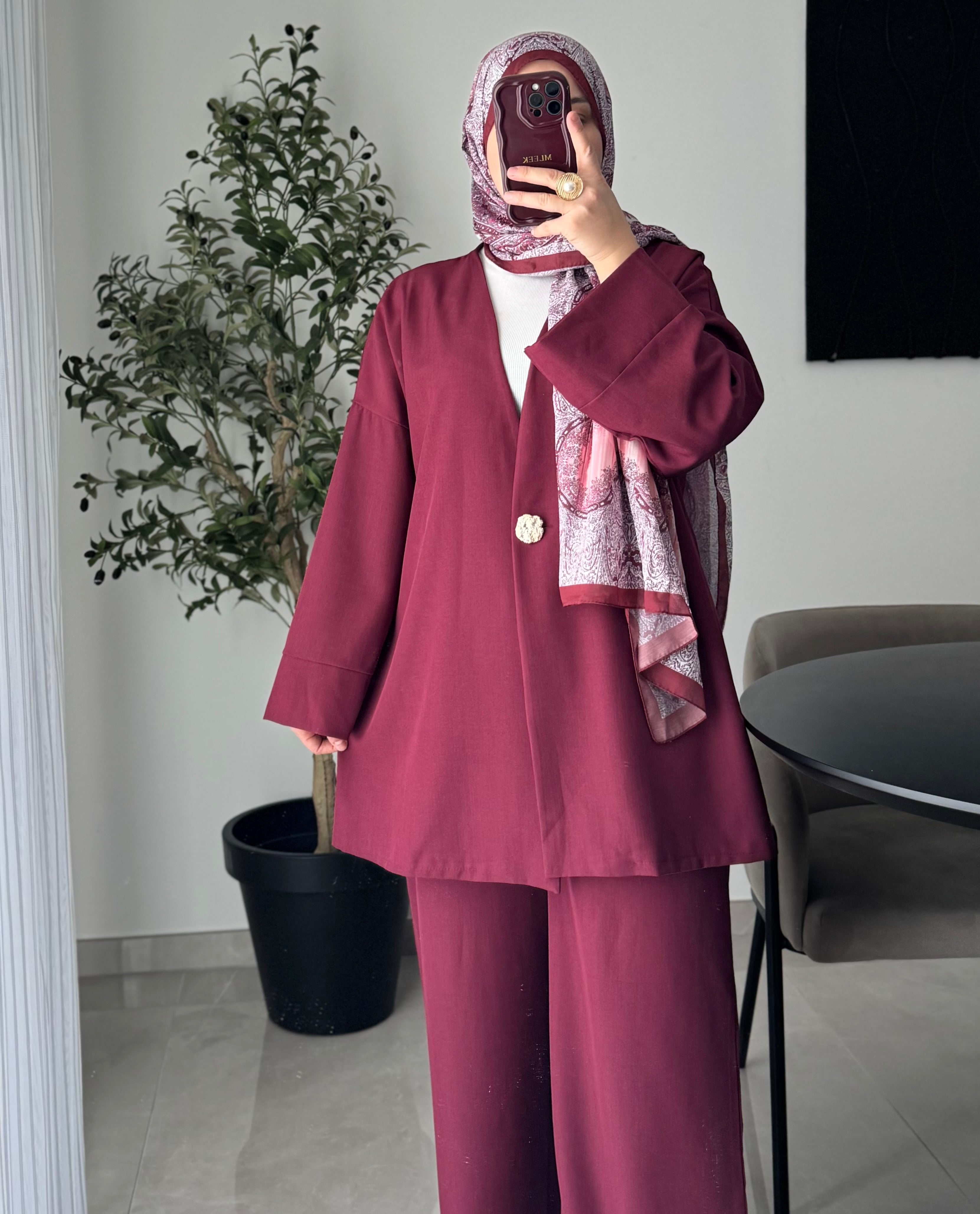 Ensemble veste / pantalon - Bordeaux
