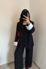 Ensemble tailleur à rayures - NOIR