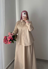 Ensemble chemise & jupe - BEIGE